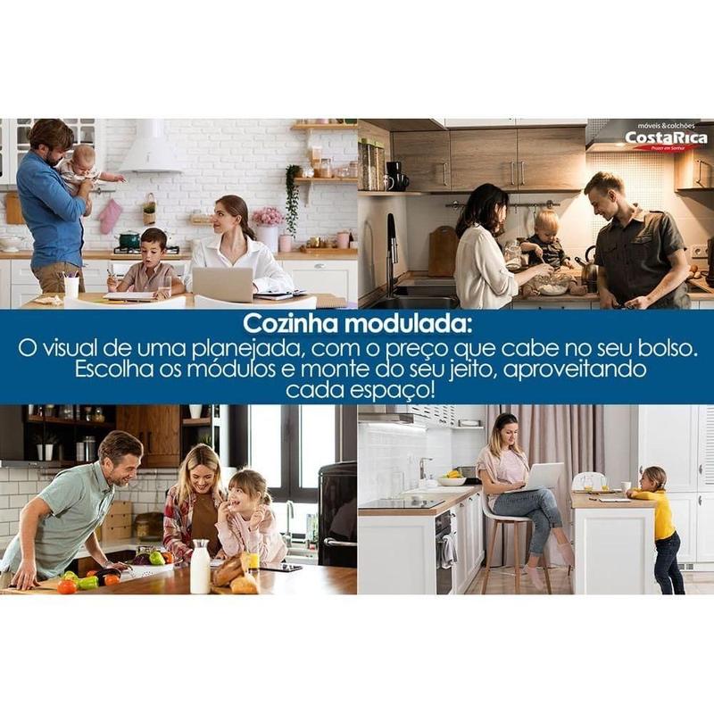 Cozinha Modulada Nesher Marquesa Nesher 4 Peças CZ428 Nature/Verde